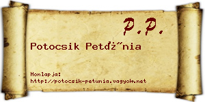 Potocsik Petúnia névjegykártya